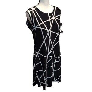 Tommy Hilfiger Dress Black & White  Knee Length Size 12 Sleeveless Designer